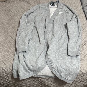 Nike Light Gray Open-Front Cardigan